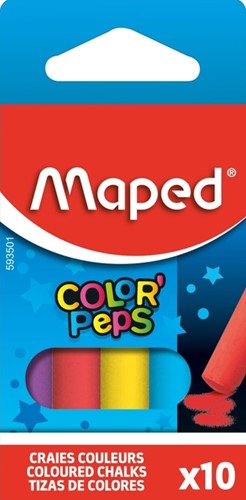 Schoolbordkrijt Maped Color'Peps set 10st assorti 10 Stuk
