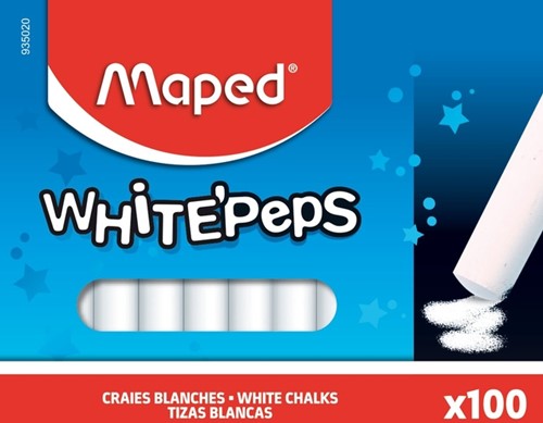 Schoolbordkrijt Maped White'Peps ds 100st wit 100 Stuk