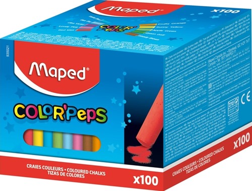 Schoolbordkrijt Maped Color'Peps ds 100st assorti 100 Stuk-2