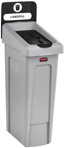 Deksel Rubbermaid Slim Jim RS gesloten zwart 1 Stuk-2