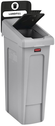 Deksel Rubbermaid Slim Jim RS gesloten zwart 1 Stuk-3