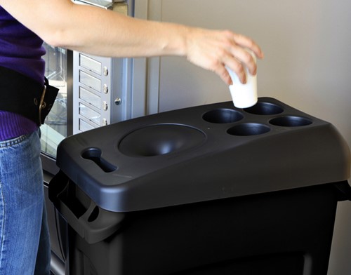 Afvalbak Rubbermaid Slim Jim VT 87L zwart 1 Stuk-1