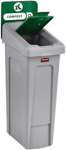 Deksel Rubbermaid Slim Jim RS gesloten groen 1 Stuk-3