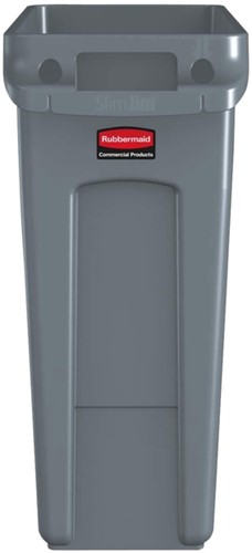 Afvalbak Rubbermaid Slim Jim VT 60L grijs 1 Stuk-2