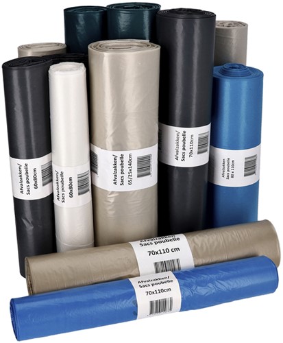 Afvalzak Cleaninq 90x110cm T25 160L blauw 20 Zak-2