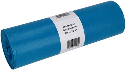 Afvalzak Cleaninq 80x110cm recycled T60 140L blauw 20 Zak