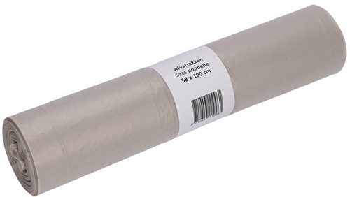 Afvalzak Cleaninq 58x100cm recycled T50 80L transp 25 Zak