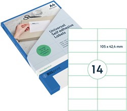 Etiket Rillprint 105x42.4mm mat transparant 350st 25 Vel