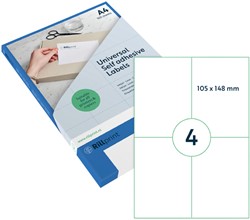 Etiket Rillprint 105x148mm mat transparant 100st 25 Vel