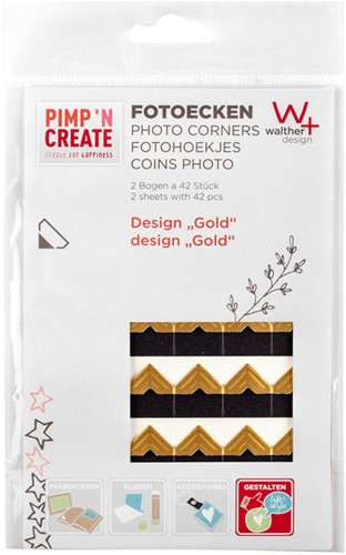 Fotohoeken walther design goud 2 vellen a 42 stuks 2 Vel