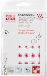 Fotohoeken walther design bloemen 2vel a 42 stuks 2 Vel