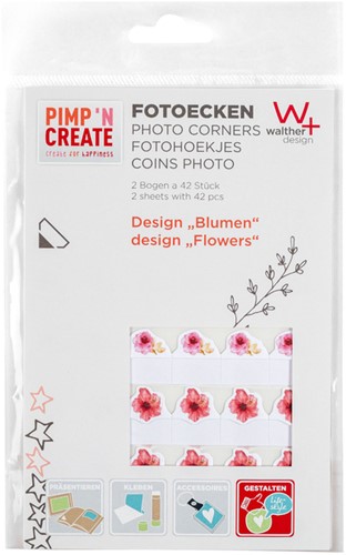 Fotohoeken walther design bloemen 2vel a 42 stuks 2 Vel