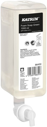 Handzeep Katrin Green schuim 1000ml 1000 Milliliter
