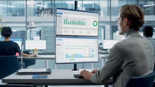 Dubbele verticale bevestiging monitorarm 1 Stuk-3