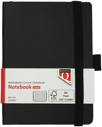 Notitieboek Quantore A6 flex lijn 192blz 80gr zw 1 Stuk
