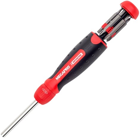 Schroevendraaier Megapro Ratcheting 13 bits zwart 1 Stuk-2
