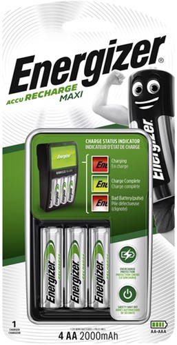 Batterij oplader Energizer incl batterijen AA 4st 1 Stuk
