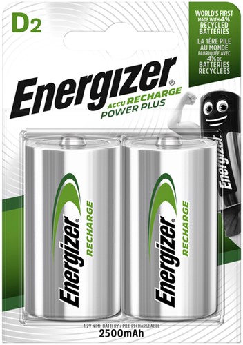 Batterij oplaadbaar Energizer D 2st 2 Stuk