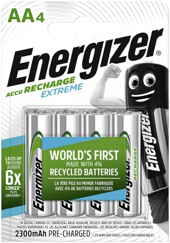 Batterij oplaadbaar Energizer 4x AA 4 Stuk