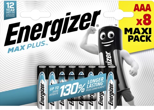 Batterij Energizer Max Plus 8x AAA alkaline 8 Stuk