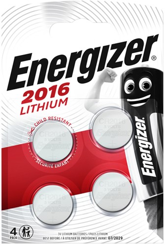 Batterij Energizer CR2016 lithium 4st 4 Stuk