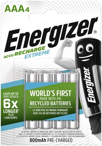 Batterij oplaadbaar Energizer AAA 4st 4 Stuk