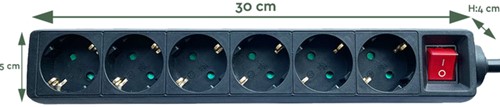 Stekkerdoos BRASQ 6 voudig 3m zwart 1 Stuk-2