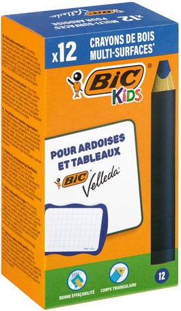 Whiteboardpotlood BicKids Multi Surface blauw 12 Stuk-3