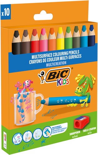 Kleurpotlood BicKids Multi Surface 10st ass 10 Stuk-2