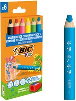 Kleurpotlood BicKids Multi Surface 6st ass 6 Stuk-1