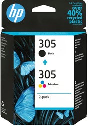 Inktcartridge HP 6ZD17AE 305 zwart + 3 kleuren 1 Stuk