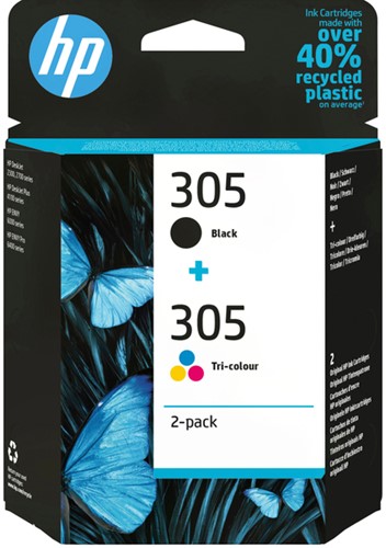 Inktcartridge HP 6ZD17AE 305 zwart + 3 kleuren 1 Stuk