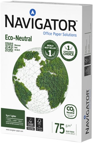 Kopieerpapier Navigator Eco-Neutral A4 75gr wit 500 Vel