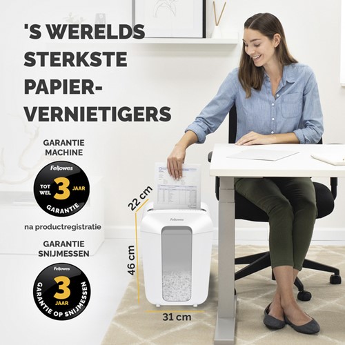 Papiervernietiger Fellowes LX70 4x40mm wit 1 Stuk-4