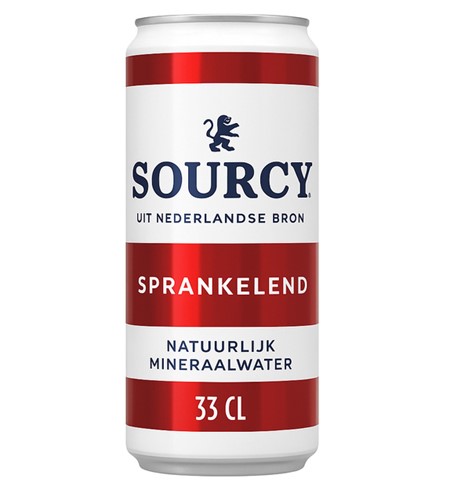 Water Sourcy rood blik 330ml 330 Milliliter