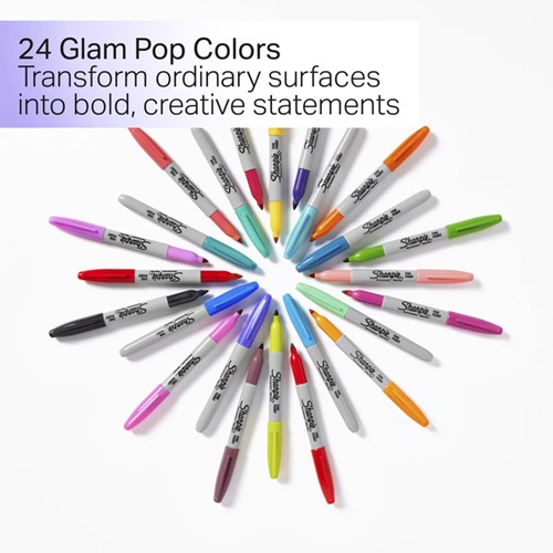 Viltstift Sharpie Glampop F 24st assorti 24 Stuk-3