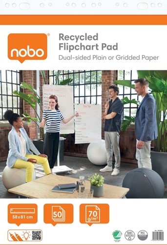 Flipoverpapier Nobo gerecycled 58x81cm rol 50 Vel