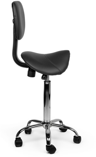 Zadelkruk Office rugleuning medium harde wielen zw 1 Stuk-3