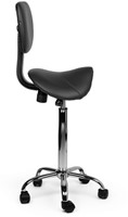 Zadelkruk Office rugleuning hoog harde wielen zw 1 Stuk-3