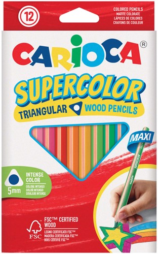 Kleurpotlood Carioca Supercolor Triangular 12st 12 Stuk