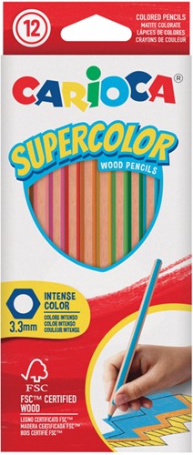 Kleurpotlood Carioca Supercolor set a 12 kleuren 12 Stuk