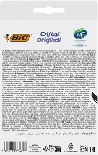 Balpen Bic Cristal M 10st assorti 10 Stuk-1