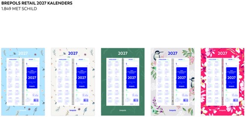 Weekkalender 2027 Brepols 190x130 spiraal 7d/1p 1 Stuk