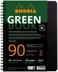 Notbk Rhodia Greenbook A5 lijn 6-g 180 pag zwart 1 Stuk