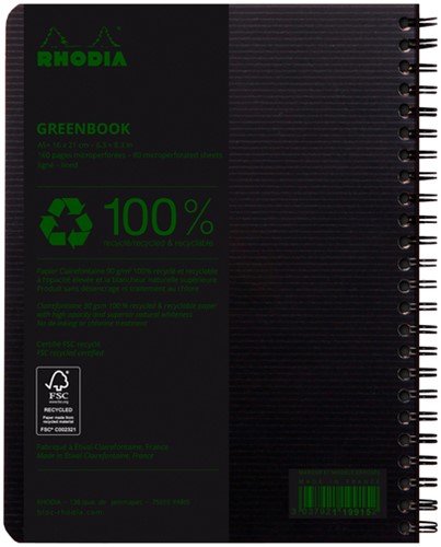 Notbk Rhodia Greenbook A5 lijn 6-g 180 pag zwart 1 Stuk-1