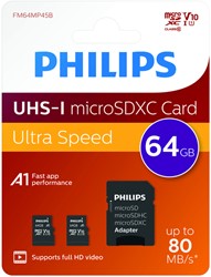 Geheugenkaart Philips micro SDXC 64GB 2 st 2 Duopak
