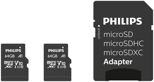 Geheugenkaart Philips micro SDXC 64GB 2 st 2 Duopak-2