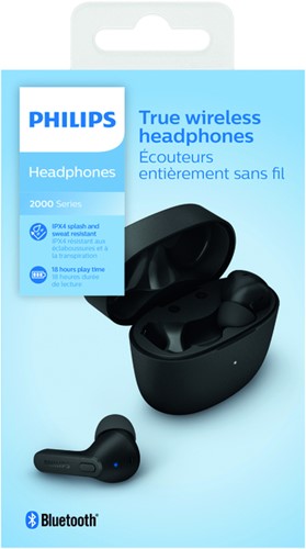 Oortelefoon Philips In-ear TWS TAT2206 zwart 1 Stuk