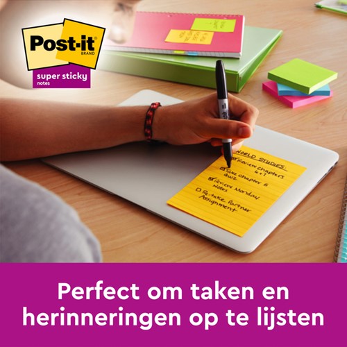 Memoblok 3M Post-it 101x101 SS groen met lijn 70 Vel-2