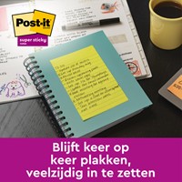Memoblok 3M Post-it 5845 SS 127x203mm lijn ass kl 90 Vel-3